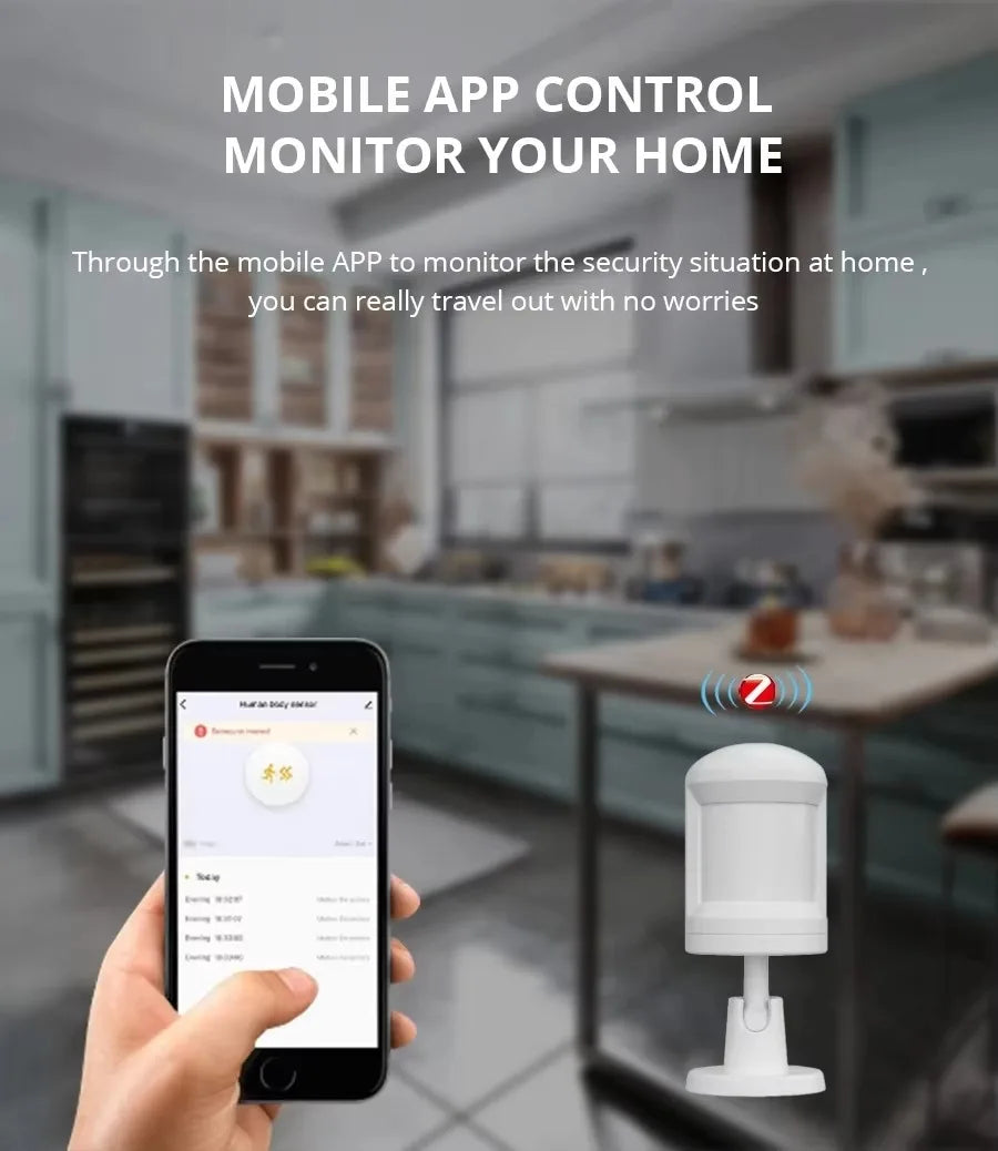 Tuya Zigbee Infrared PIR Motion Sensor Wireless Smart Home Security Device Detects People Movement Android Alarm Made Plastic Tidesmit