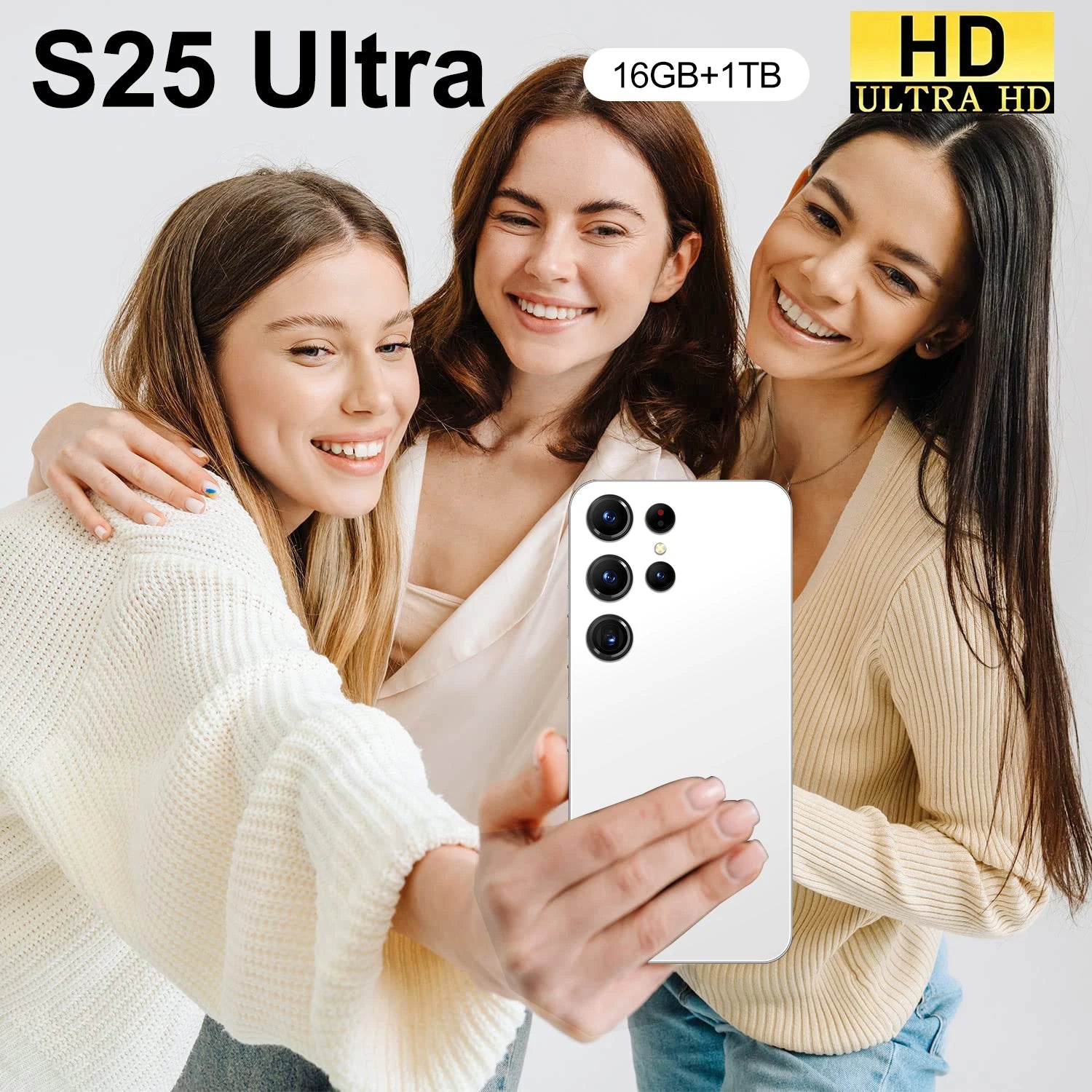 S25 Ultra smartphone with 7.3 inch 120Hz display 16GB RAM 1TB storage and 108MP camera in gallery view