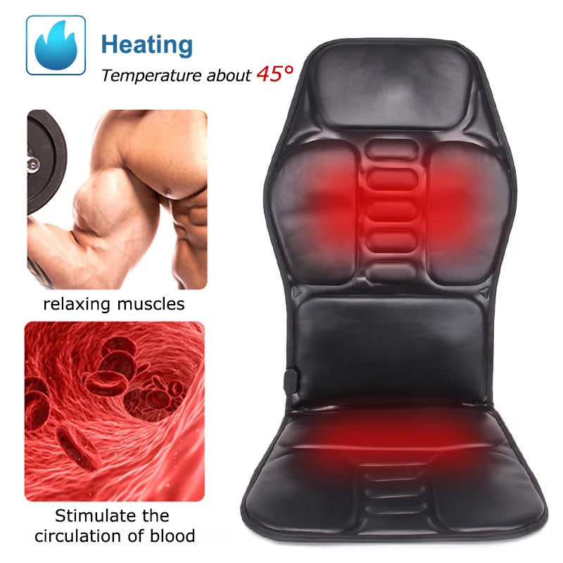Electric Back Massager Cushion with Heat for Deep Tissue Muscle Relief Massage Cushion Tidesmit
