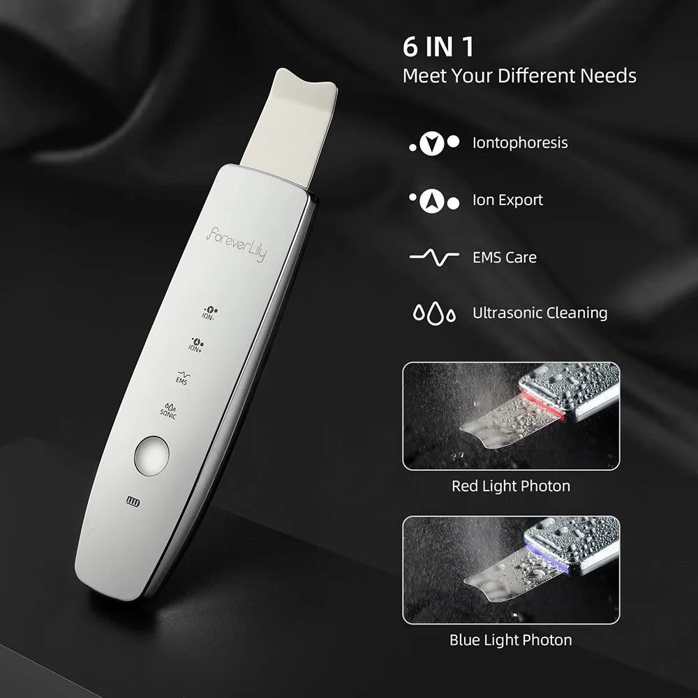 Ultrasonic Facial Skin Scrubber | Professional Deep Cleaning Spatula Scrubs Treatments Tidesmit