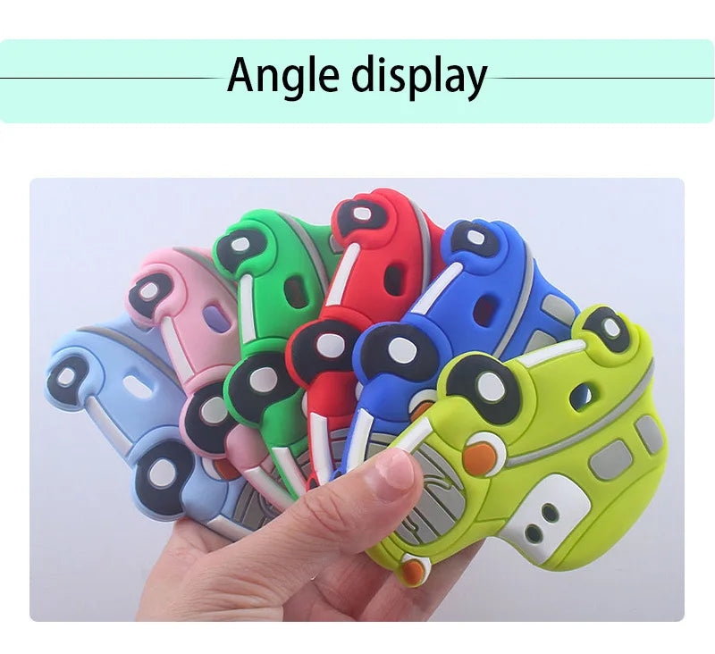 BPA Free 1pc Car Shaped Silicone Baby Teether Rodent Baby Teething Toys Chewable Products Nursing Gift For Baby Boy