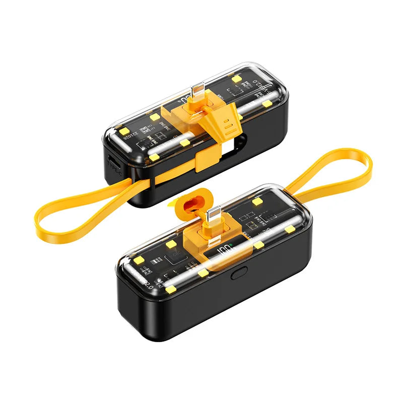 Power bank charger-Mini Capsule Power Bank 3000 5000mah Led Display Battery Pack Charger Compact Powerbank Transparent Design Mini Key Chain Tidesmit