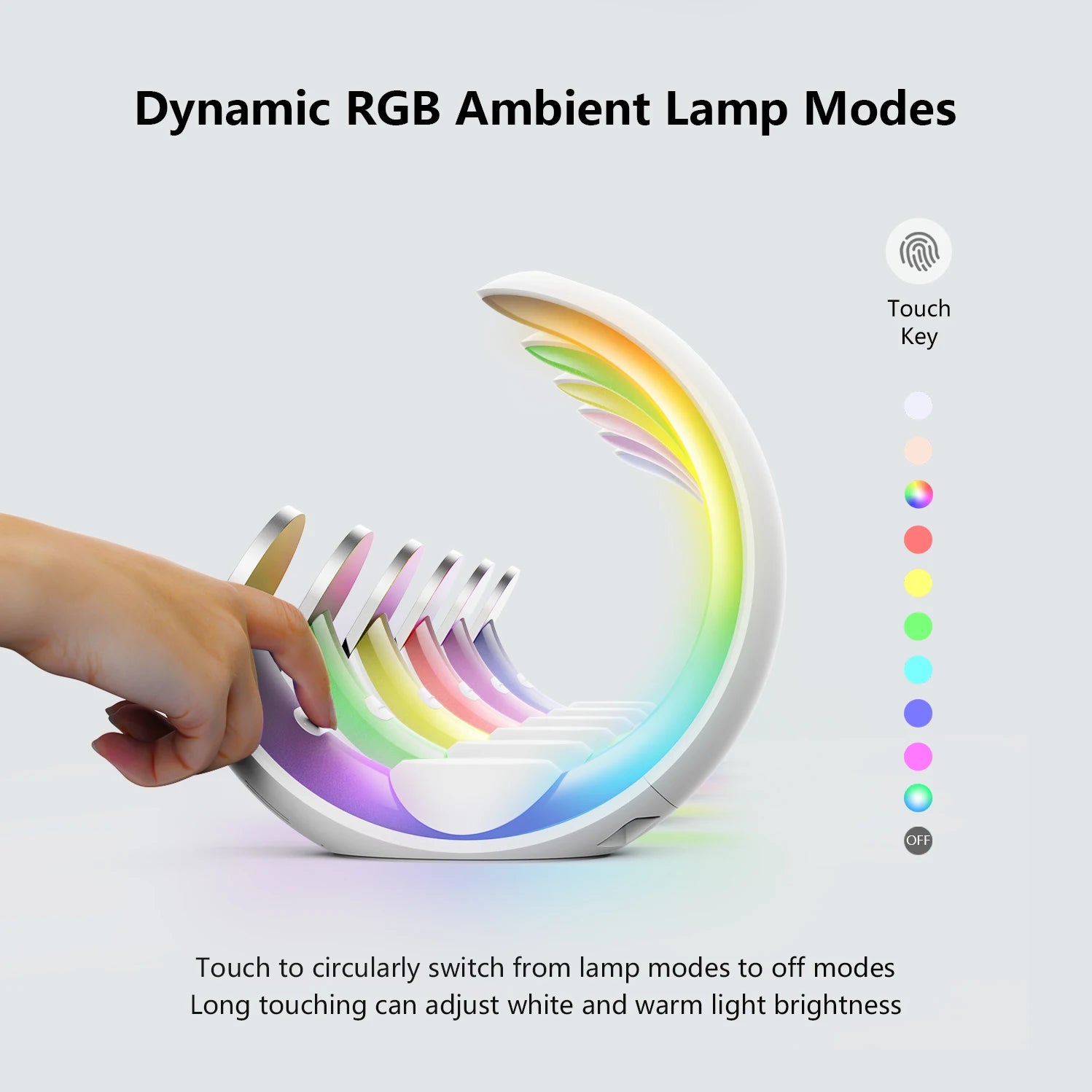 Productos Nuevos Multifunctional 15W Home RGB Touch Switch Ambient Lamps 4 in 1 Minimoon Magnetic Wireless Charger Dropshipping Tidesmit