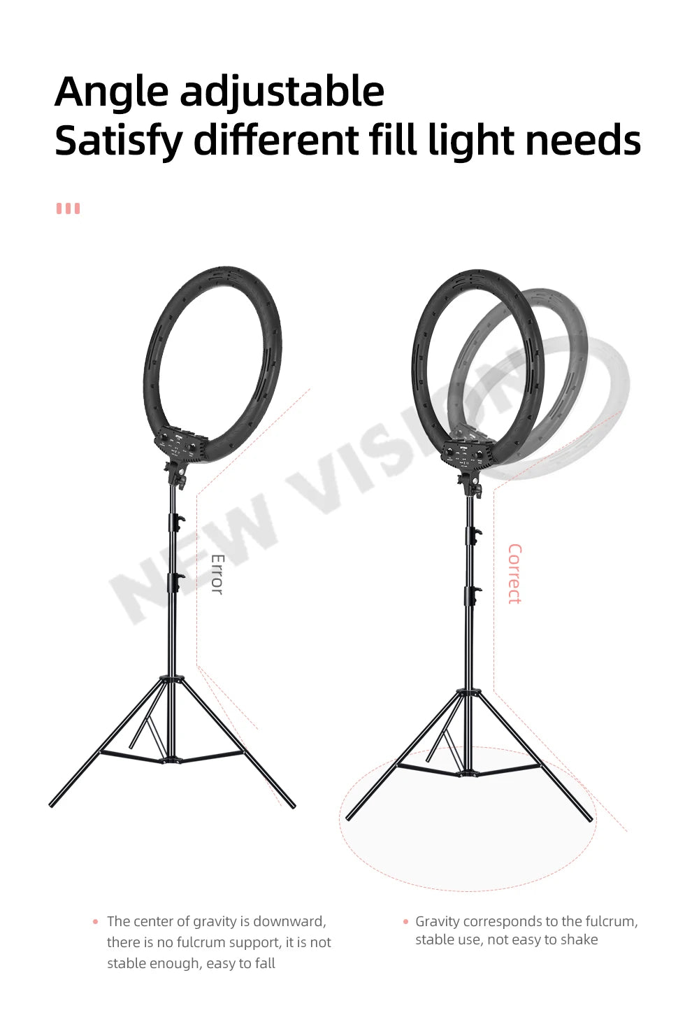 18 Inch LED Ring Light with Remote - Bi-Color Content Creation Kit Tidesmit