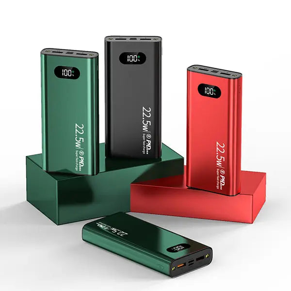 Power bank charger-PD22.5W Super Fast Charger Battery Charger With LED Flashlight Aluminium Alloy High Capacity Power Bank 10000mAh Tidesmit