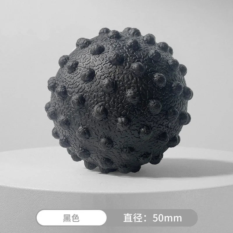 Diameter 45mm Exercise Balls Multi-functional Yoga Ball Soft TPR Relieves Soreness Spiky Yoga Massage Ball Black Tidesmit