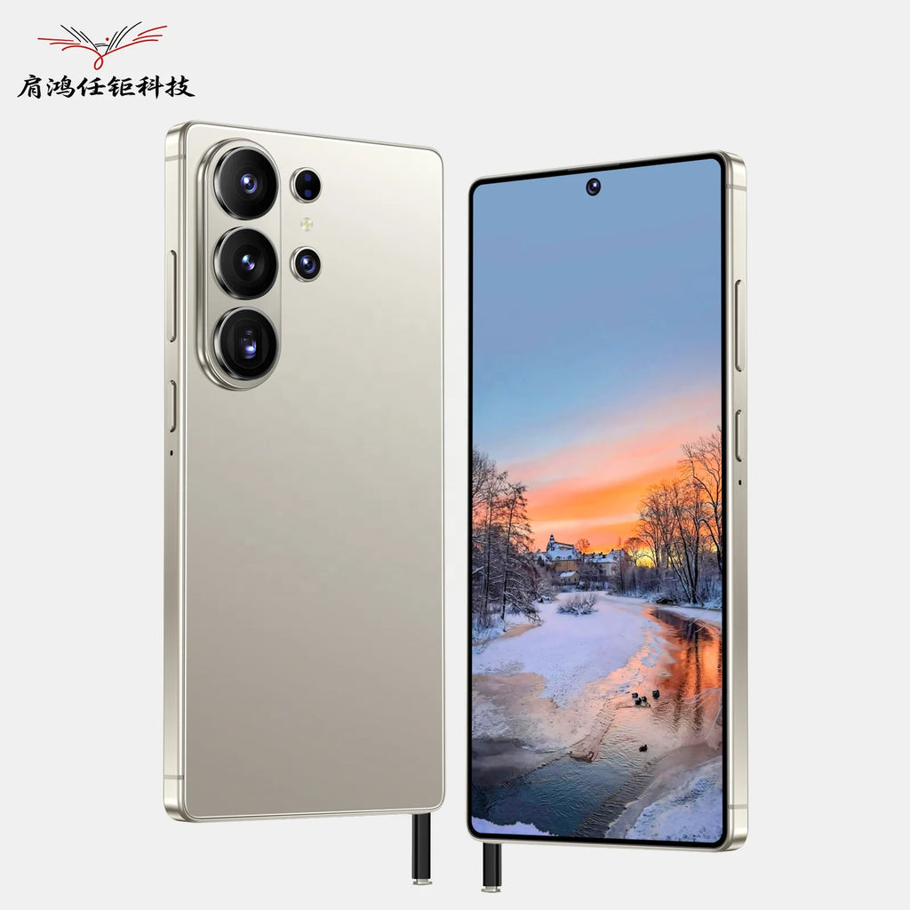 Tidesmit S26 Ultra 5G smartphone showing the 7.3 inch edge to edge display and slim design with built-in stylus