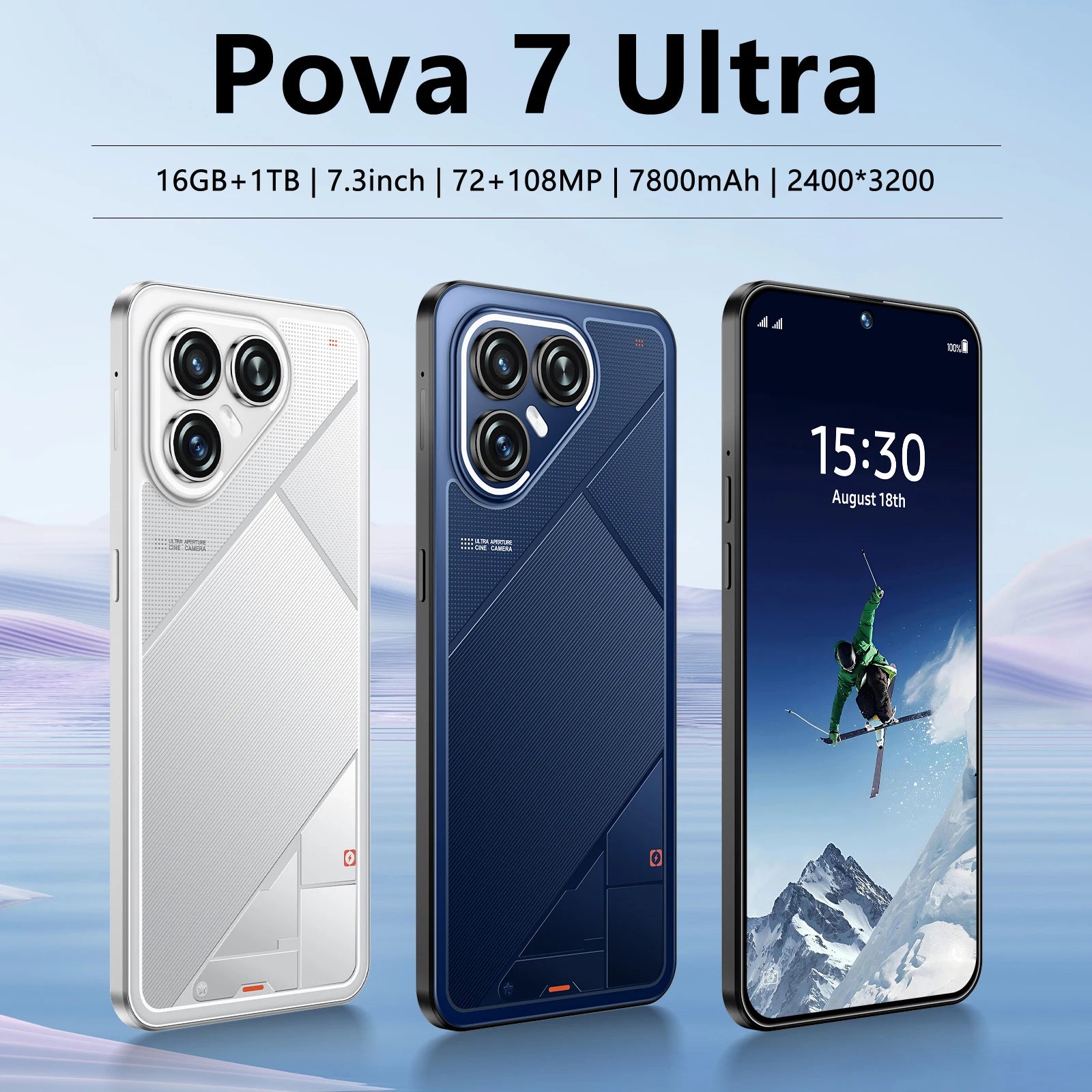 Pova7 Ultra 5G Smartphone, 16GB RAM, 1TB Storage - Black Tidesmit