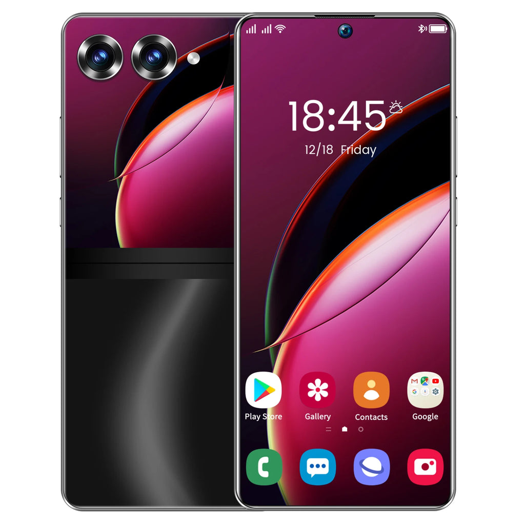 2025 New Design Fold S25 Ultra+ 5G Cell Mobile Phone 14+514GB Huge Memory Android 14 Hot Selling S Fold 24 Smart Phone Black 16g 512 GB Tidesmit