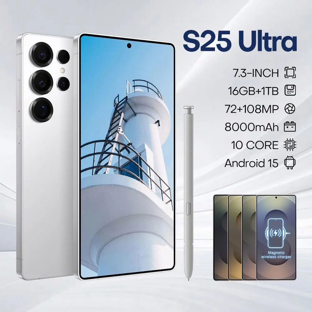 S25 Pro Max 5G Smartphone 16GB RAM 1TB Storage - White Tidesmit
