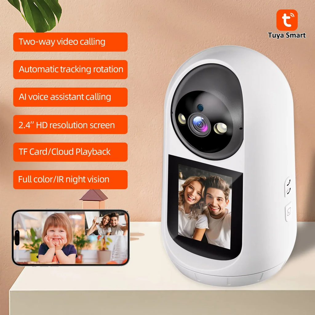 Tuya Two-Way Video Calling Camera with 2.8 Inch HD Screen 1080P Indoor Home Security Camera Indoor Home Baby Monitor Camera Tidesmit