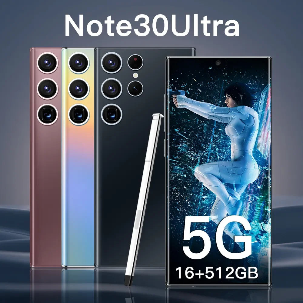 Note 30 Ultra smartphone with 7.3 inch AMOLED display 5G connectivity and high definition camera system