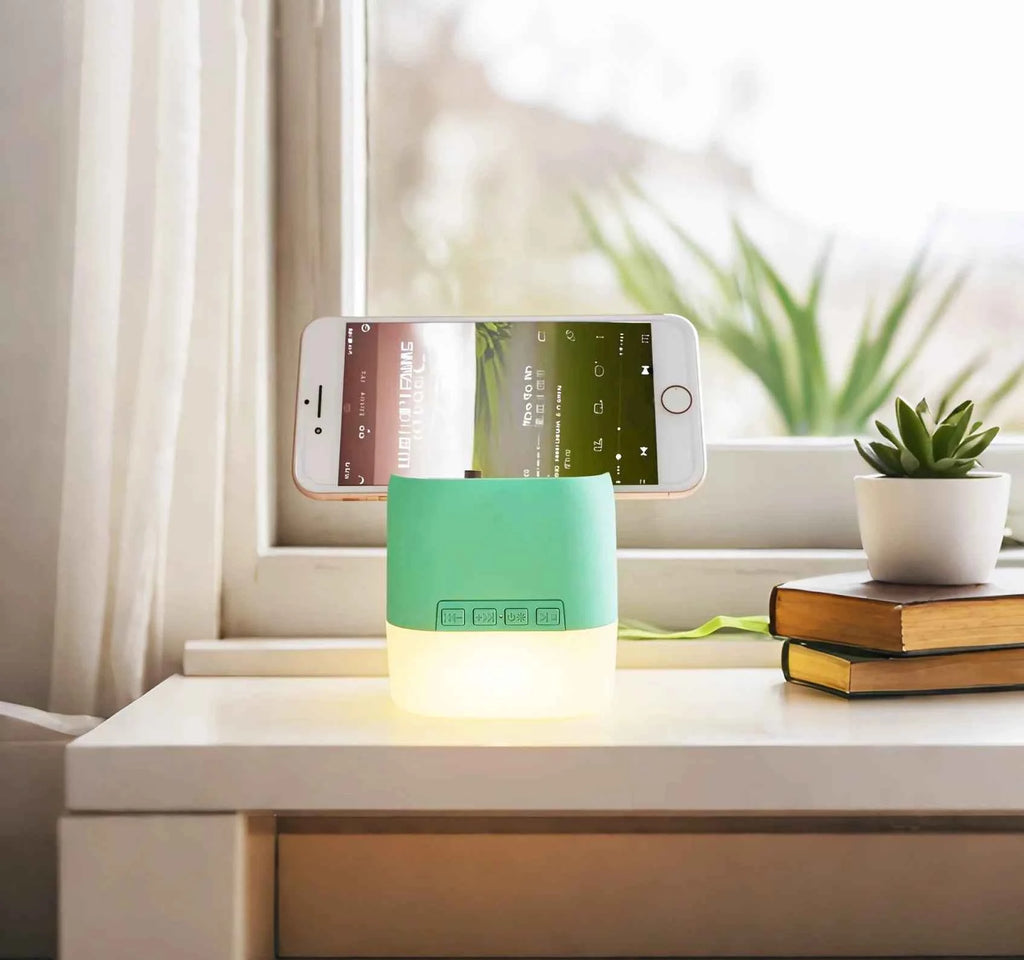 Dual-Purpose Portable Wireless BT Speakers Rechargeable Battery White Noise Sound Machine with Phone Stand Mobile Holder White My Store