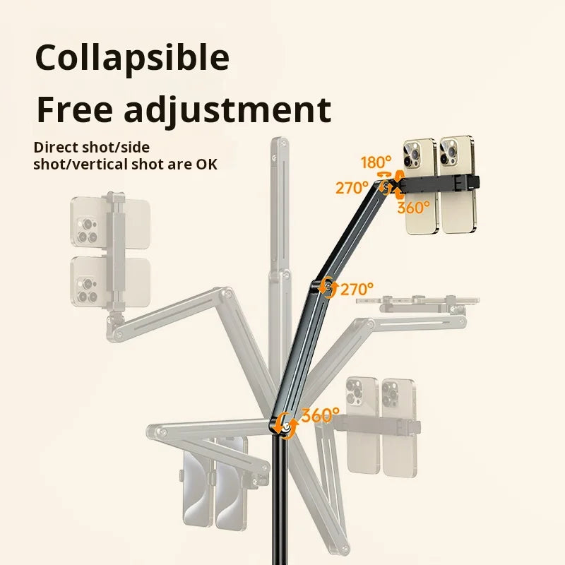 Mechanical Bed Phone 360-degree Adjustable Universal Compatible With Height Adjustable Phone Metal Holder Tablet Floor Stand Tidesmit