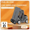 Forklift Model Led Digital Display Clock Wireless Charger Phone Holder Car 3 in 1 Wireless Charging Station Universal Dark Gray Tidesmit