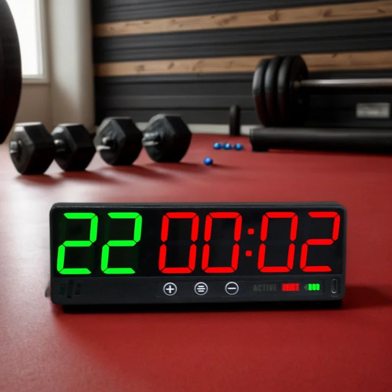 CHEETIE CP50A Small Size Rechargeable Workout Clock Count Down/Up Gym Timer Clock for Home Gym Battery Tidesmit