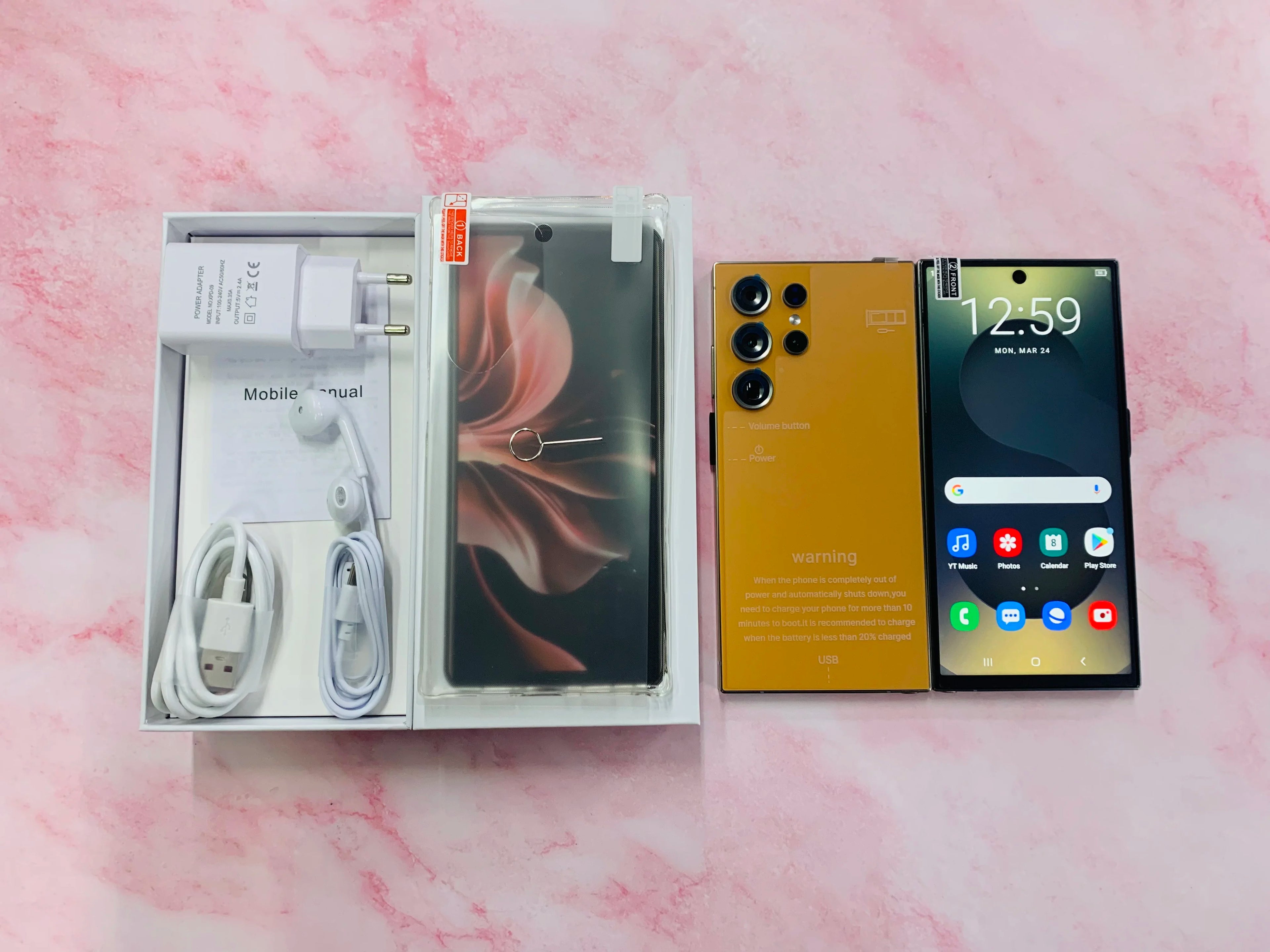 New S25 Ultra 22GB+2TB Smartphones 5G Dual SIM Cellphone Mobile Phone Big Screen Global 5G Android 15 S25 Ultra Smartphone Orange 22GB RAM+2TB ROM Tidesmit