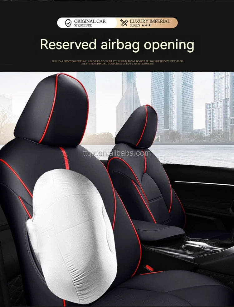 Car Seat Covers for Toyota Camry 2018-2024 Seat Covers Full Set Luxury Leather Car Accessories Waterproof Car Seat Protector