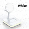 Power bank charger-2024 Fast 15w Wireless Charging Stand With Led Night Light 4 In1 Wireless Charger Power Bank Station Custom Logo Dropshipping TYPE-C White Tidesmit