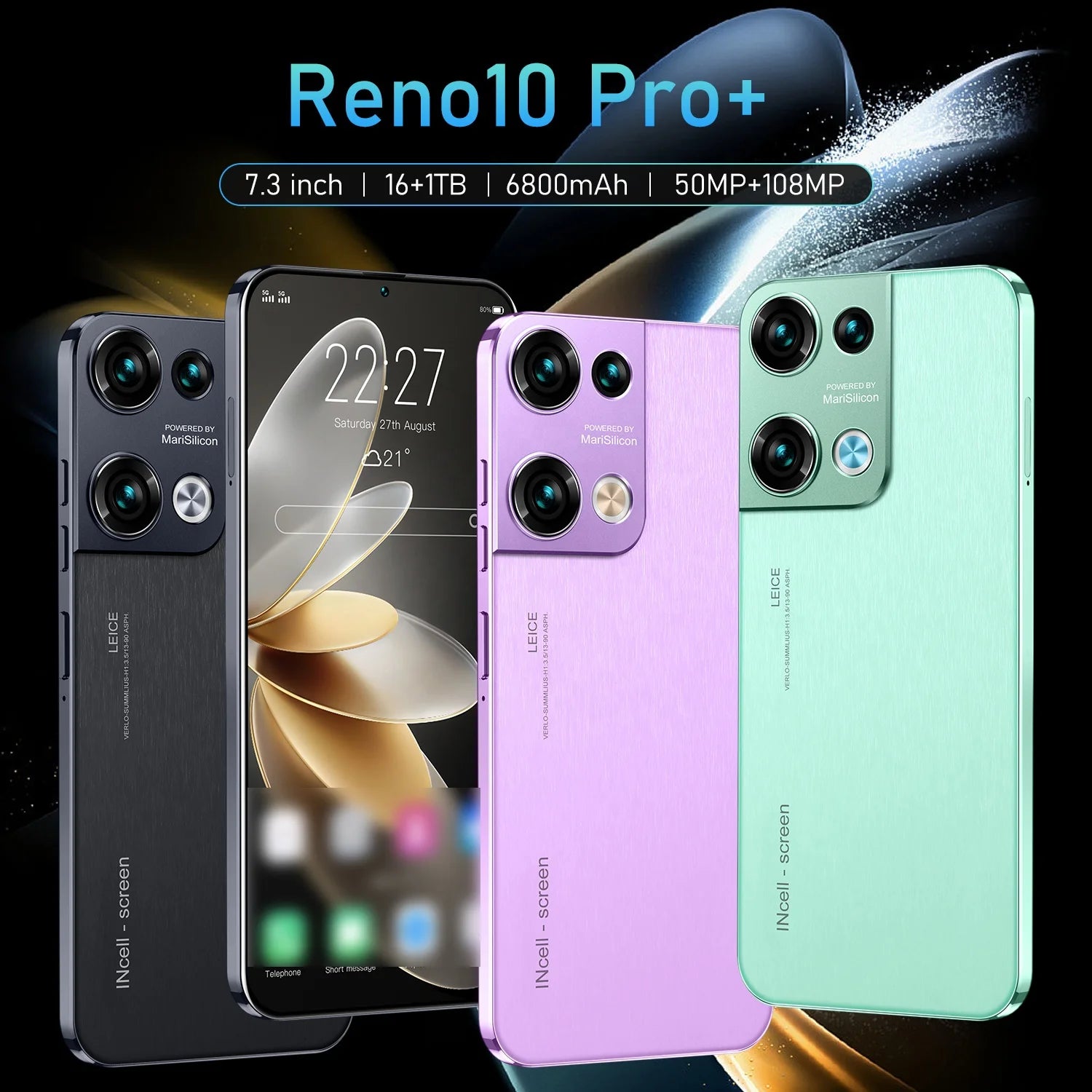 Close-up of Reno10 Pro+ 1TB smartphone showing metallic frame, tactile side buttons, and refined charging port design.