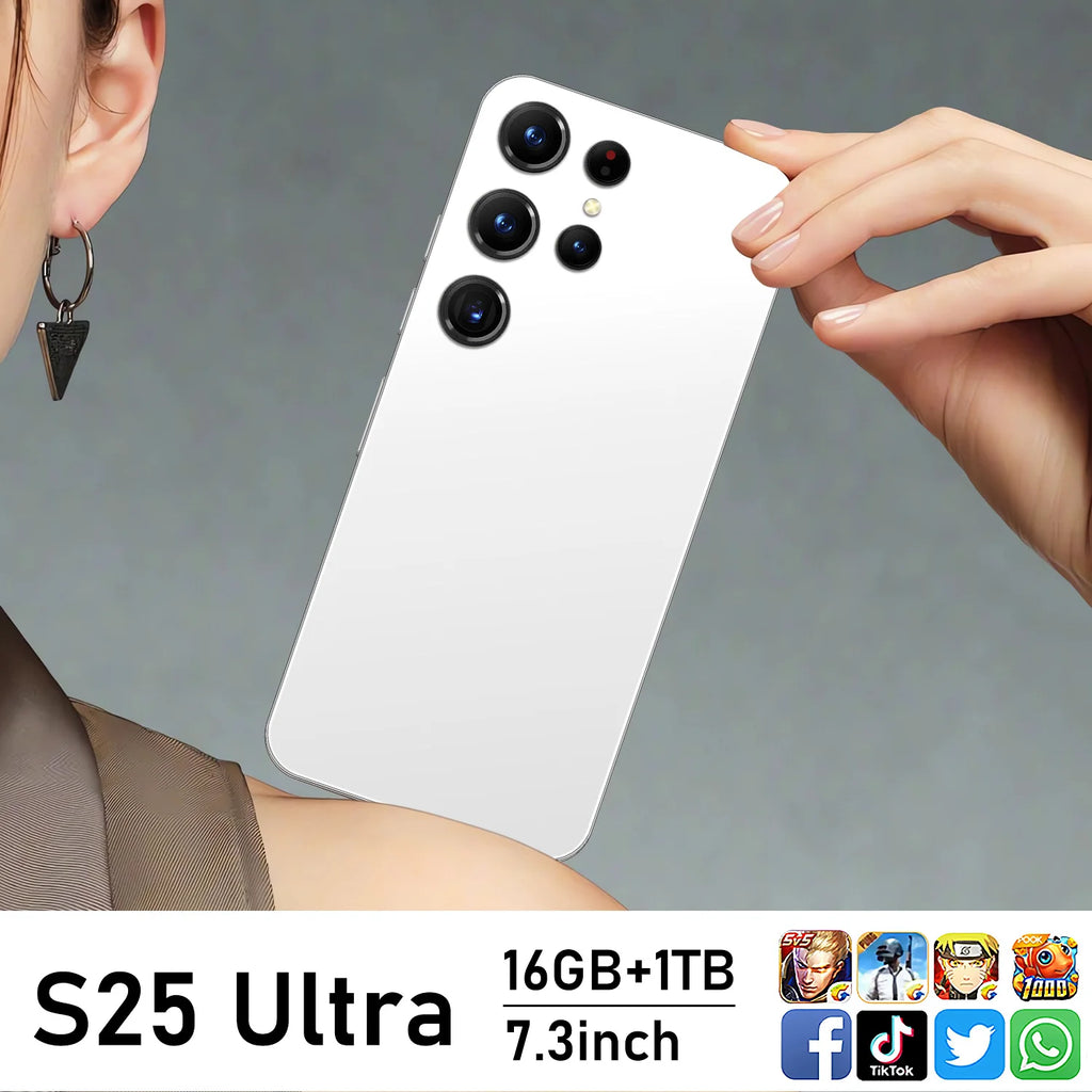 Tidesmit 2025 premium Android 5G smartphone with Titanium frame, 108MP camera, and 120Hz 2K display.