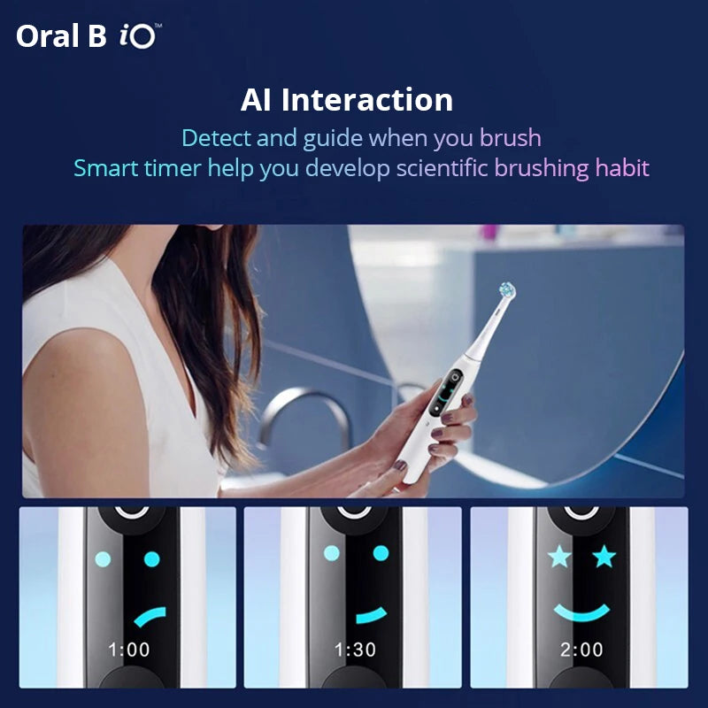 Oral B Electric Toothbrush IO Series Rechargeable Waterproof Smart Rotating Timing Electronic Tooth Brushes IO2 IO3 IO4 IO7 IO9