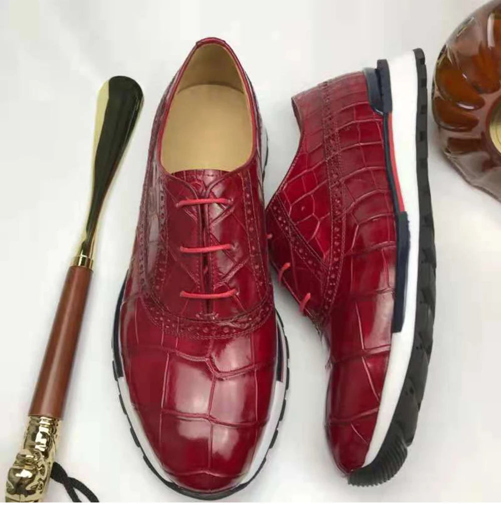 New Arrivals Men's Casual Shoes Luxury Brand Shoes Men Customize Pure crocodile Genuine Leather Fashion Sneakers for Men