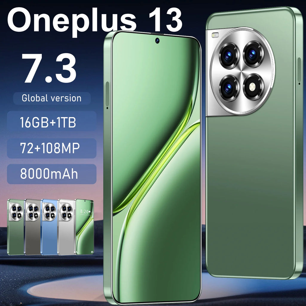 OnePlus 13 Global Version smartphone with 7.3-inch large display 16GB RAM and 1TB storage in gallery view