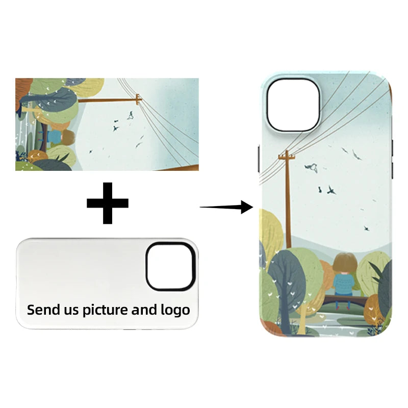 Personalized Custom Phone Case Pattern Customization 3D Sublimation Cell Phone Case for IPhone 15 Pro Max 2 in 1 TPU+PC Personalized Corrugated Box Tidesmit