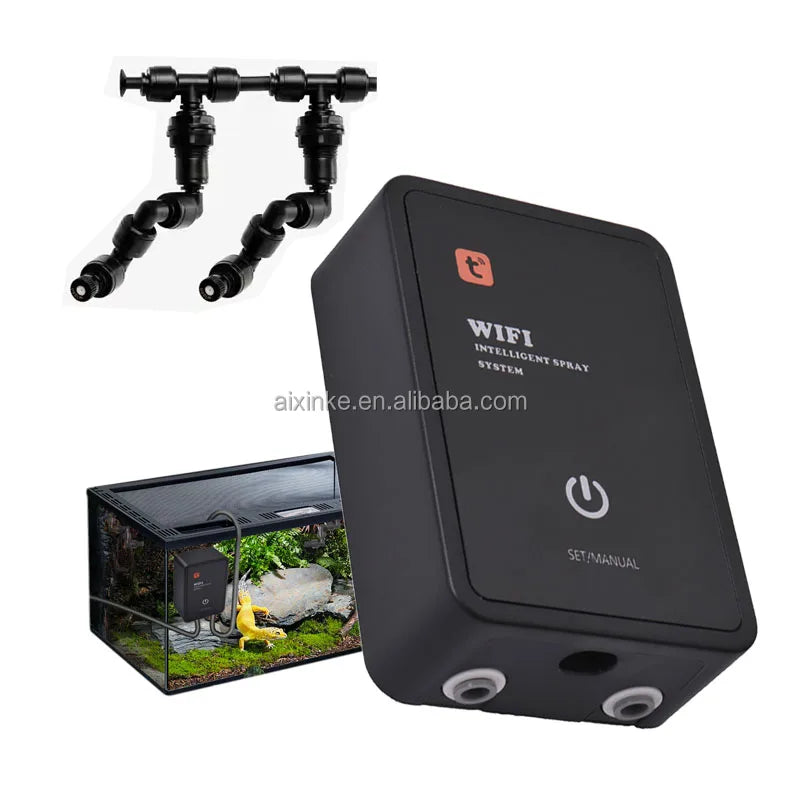 Tuya Smart WIFI Reptile Accessories Humidifier Misting Spray System Rainforest Mister Water Bowl Irrigation Timer Tidesmit