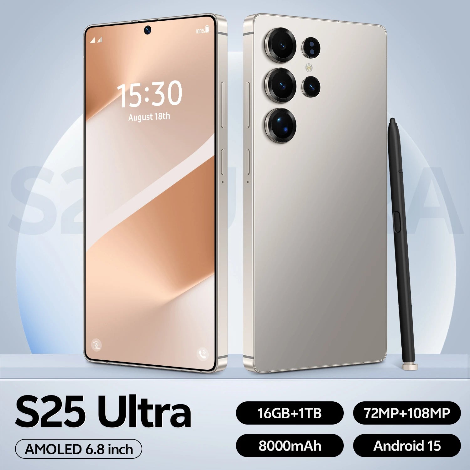 S25 Ultra 5G Smartphone 1TB 16GB RAM 6.8-Inch Unlocked Mobile Tidesmit