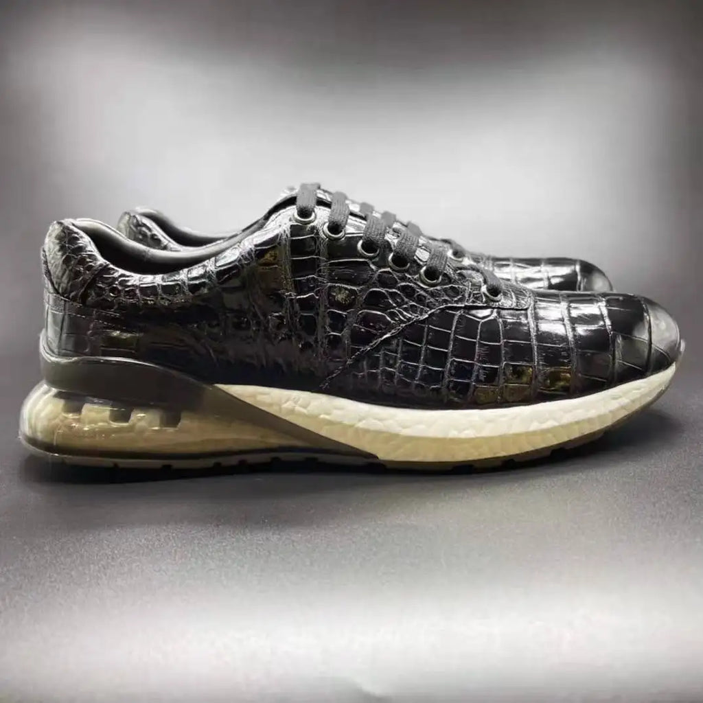 Shoes Men Sneaker Genuine Alligator Leather High Grade Walking Style Man Shoes New Chaussures-Homme Design Sports Shoes for Men