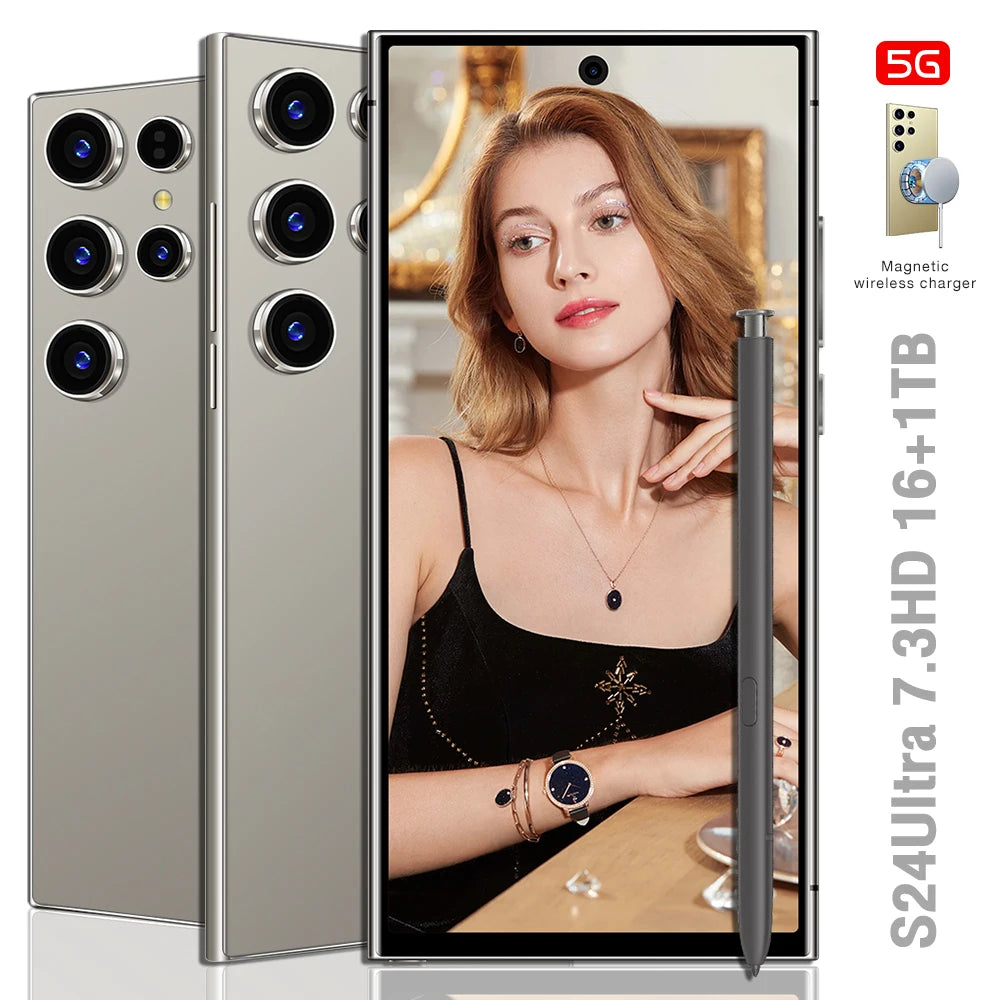 Hot Selling S24 ULTRA Original 16GB+1TB 50MP+108MP Multi Function Full Screen Mobile Phones 5g Mobile Smart Phone Tidesmit