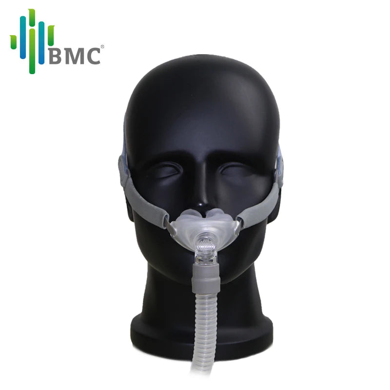 BMC PM2 CPAP Mask Nasal Pillows Mask with Headgear for CPAP Machine APAP BiPAP S/M/L 3 Sizes Silicone Cushions Apnea Nasal Mask