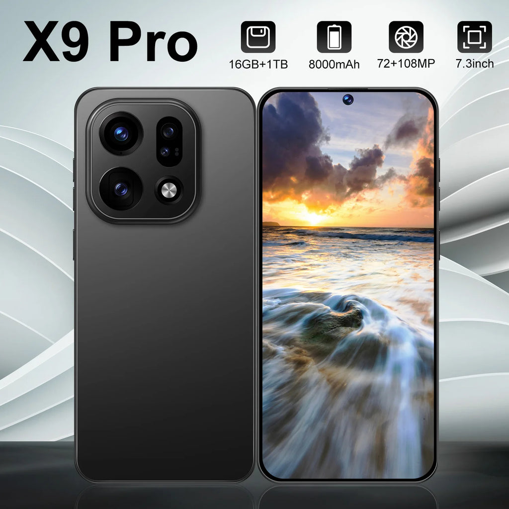 X9 PRO Ultra 5G Android 15 smartphone with 16GB RAM 1TB storage and 108MP camera, global version, gallery view 2