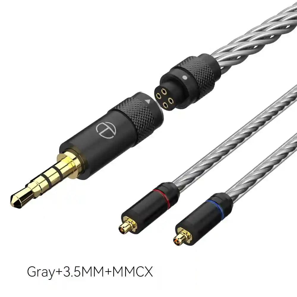 16-Core Silver Plated Replacement Cable for HiFi Headphones Gray mmcx 3.5 Tidesmit
