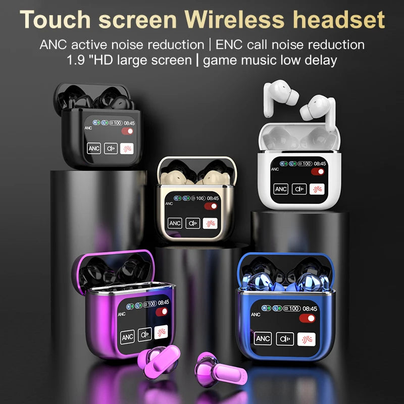 2025 SE60 TWS Earphones ANC ENC LCD Touch Screen True Wireless Earphones with Noise Cancelling Sport Earbuds SE 60 Tidesmit