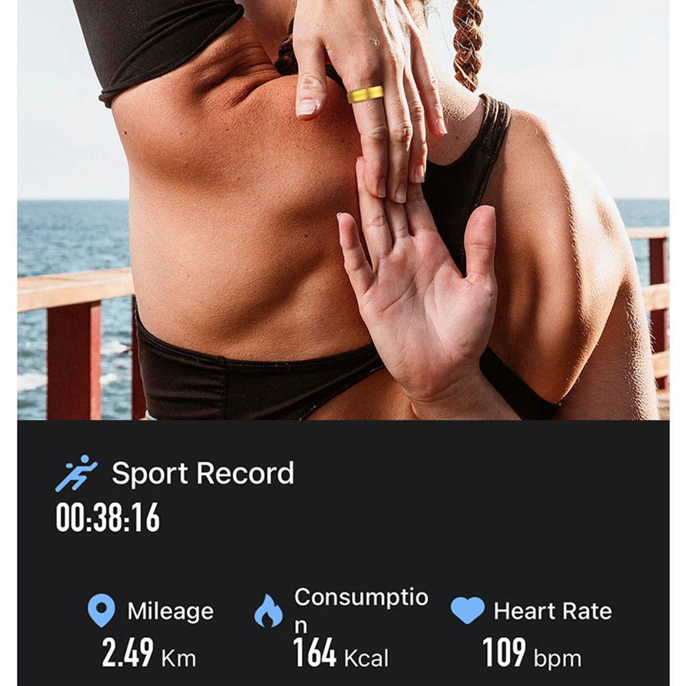 SENBONO R06 Smart Ring Blood Oxygen Heart Rate Sleep Health Tracking Smartring Wearable Devices Ring for Men Woman Couples Tidesmit