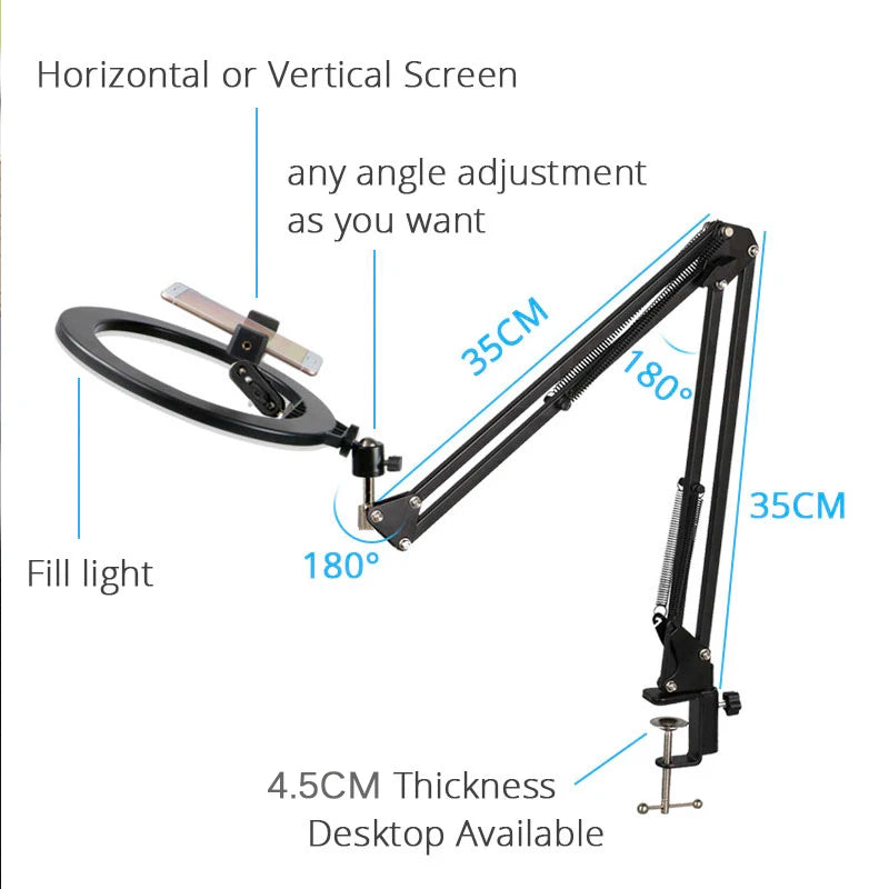 Dimmable LED Ring Light with Adjustable Tripod Stand - Tidesmit EU Tidesmit
