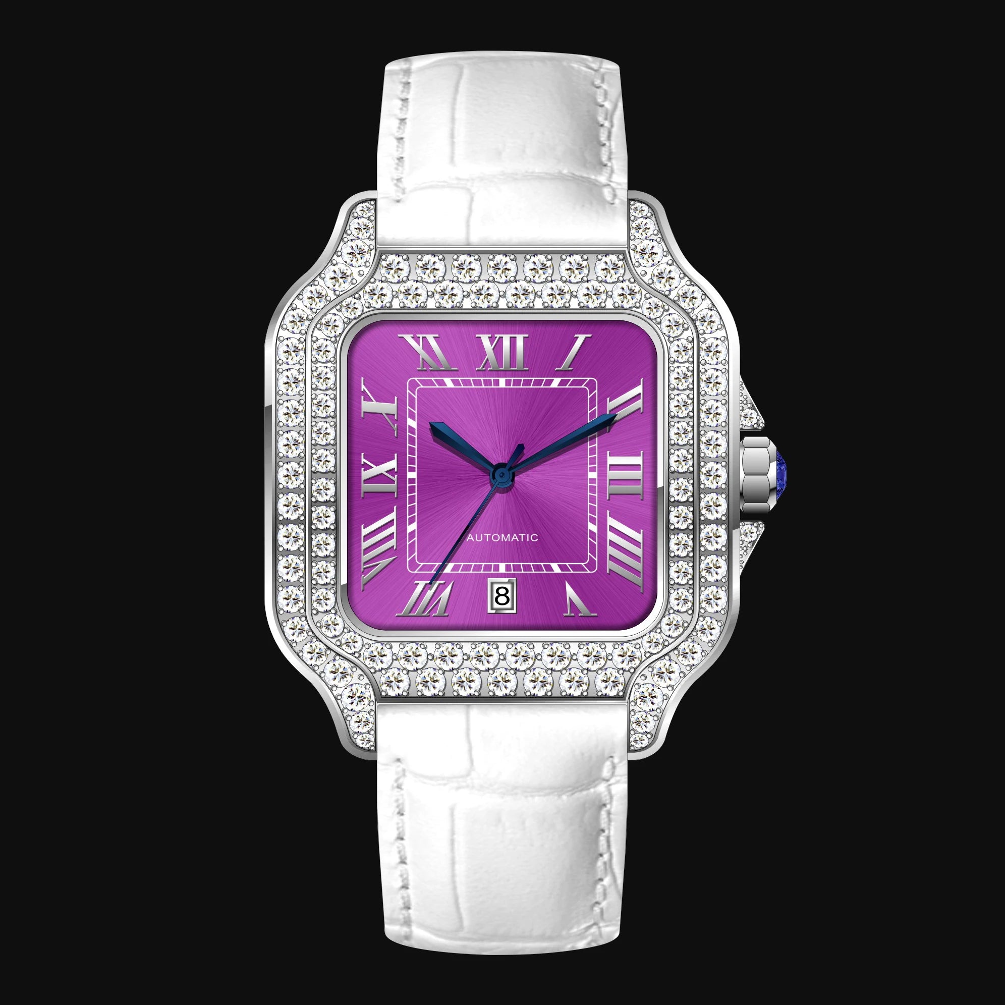 Wholesale Sport Diamond Stainless Steel Luxury Iced Out Watch Men Women Moissanite Automatic Mechanical 20mm Band Watch