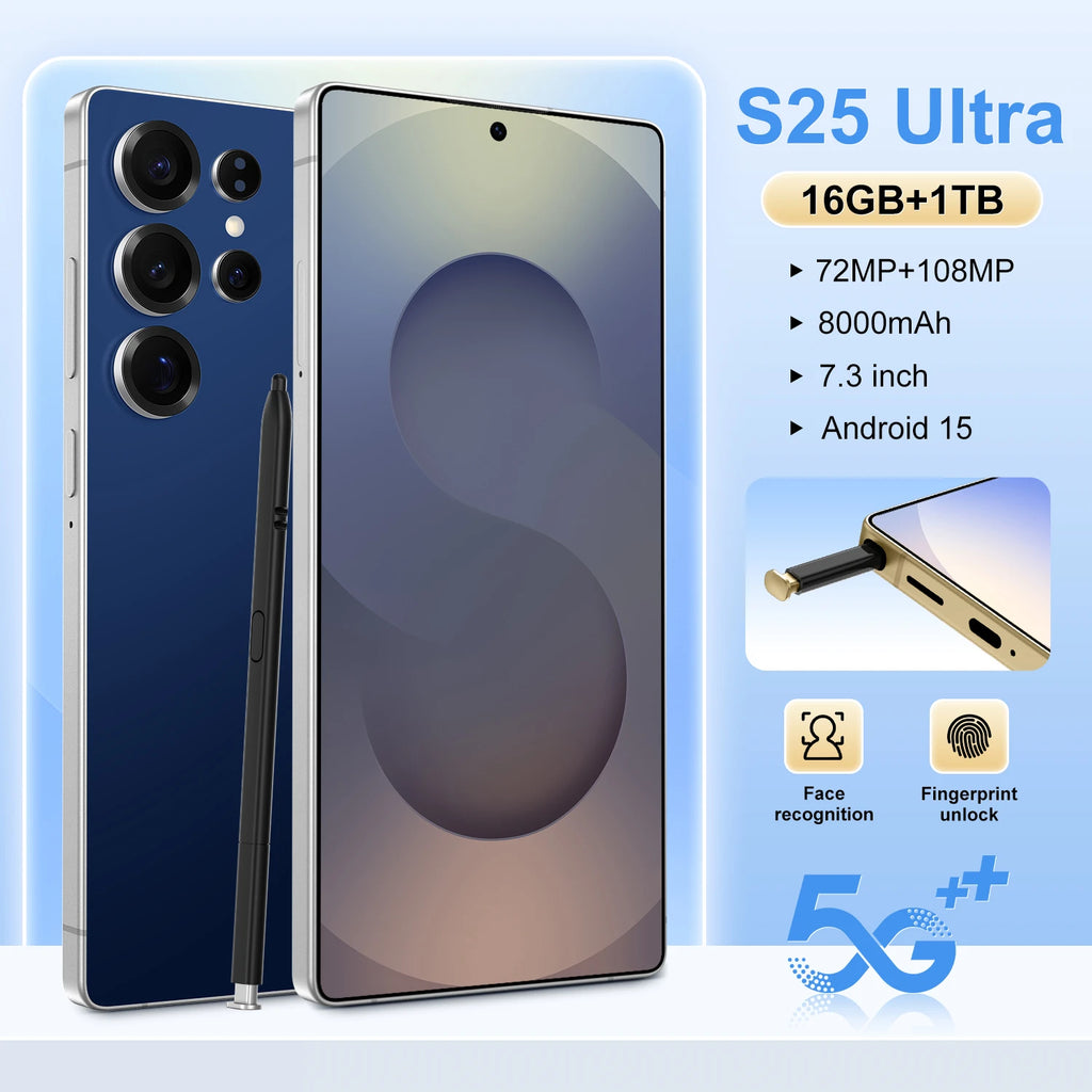 S25 Ultra 5G Smartphone 12GB RAM 512GB Storage - 7.3 Inch AMOLED Display Tidesmit