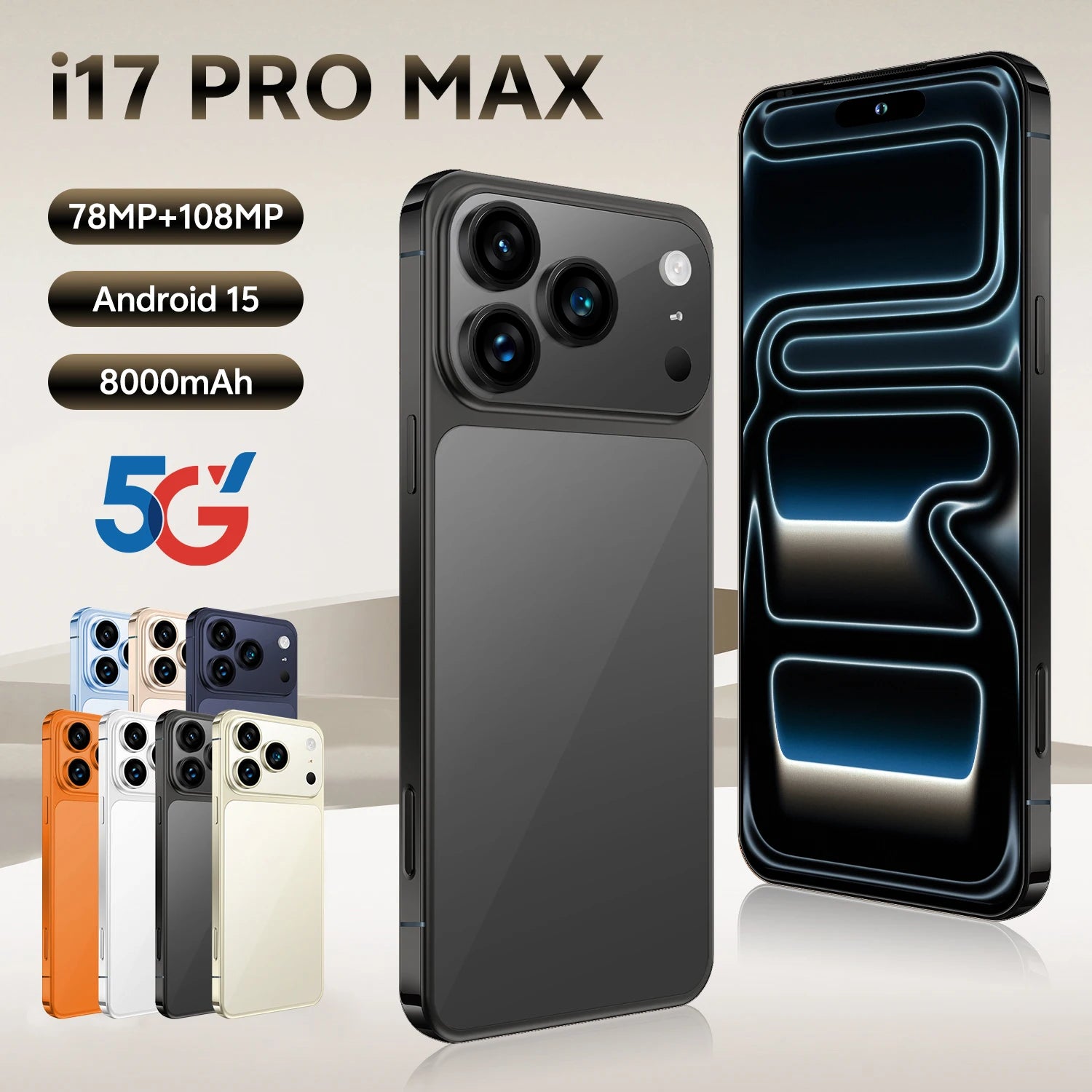 4G Smartphone 7.3 Inch AMOLED 1TB Storage - Tidesmit Essential Series Black 16g 1TB Tidesmit