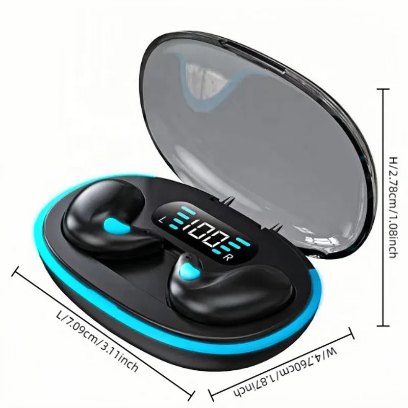 X55 Mini TWS Earbuds with LED Digital Display In-Ear Sleep Earphones for Low Latency Gaming TWS Earphone Mic Battery Indicator Tidesmit