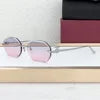 2026 New Luxury Titanium Frameless Polygon Casual Unisex Sunglasses UV400 Protection Outdoor Light Weight Gradient Gold Green