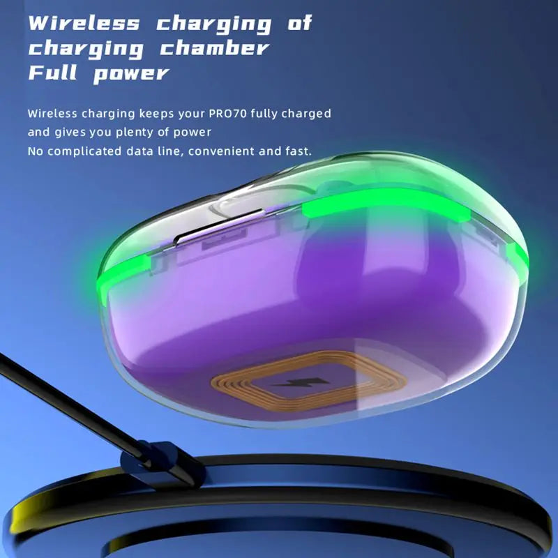 Hot New Gaming Tws Pro70 Bt 5.3 Wireless Earbuds 8d HiFi Bass Stereo Wireless Headsets Music in Ear Headphone Earphones Tidesmit