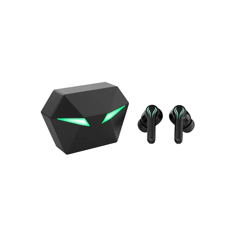 J116 TWS Gaming Tws Earbuds With Cool Breathing Light Charging case Low Latency Headset Long Battery Life Wireless Earphone Black Tidesmit