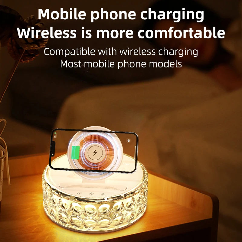 New Products Factory Price Camping Light 15W Wireless Charger Fast Charging Desktop Lamp Decoration Stand Wireless Phone Charger Tidesmit