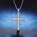 Platinum PT950 Geometric Moissanite CuteRomantic Full Cross Pendant Necklace D Color Light Luxury GRSCertified