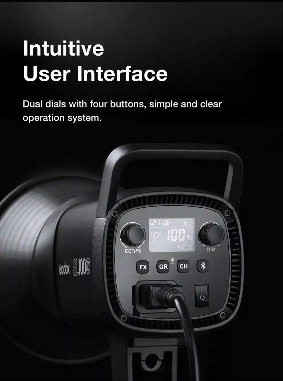 Godox SL100D LED Video Light 100W 5600K Bowens Mount Studio Kit Tidesmit