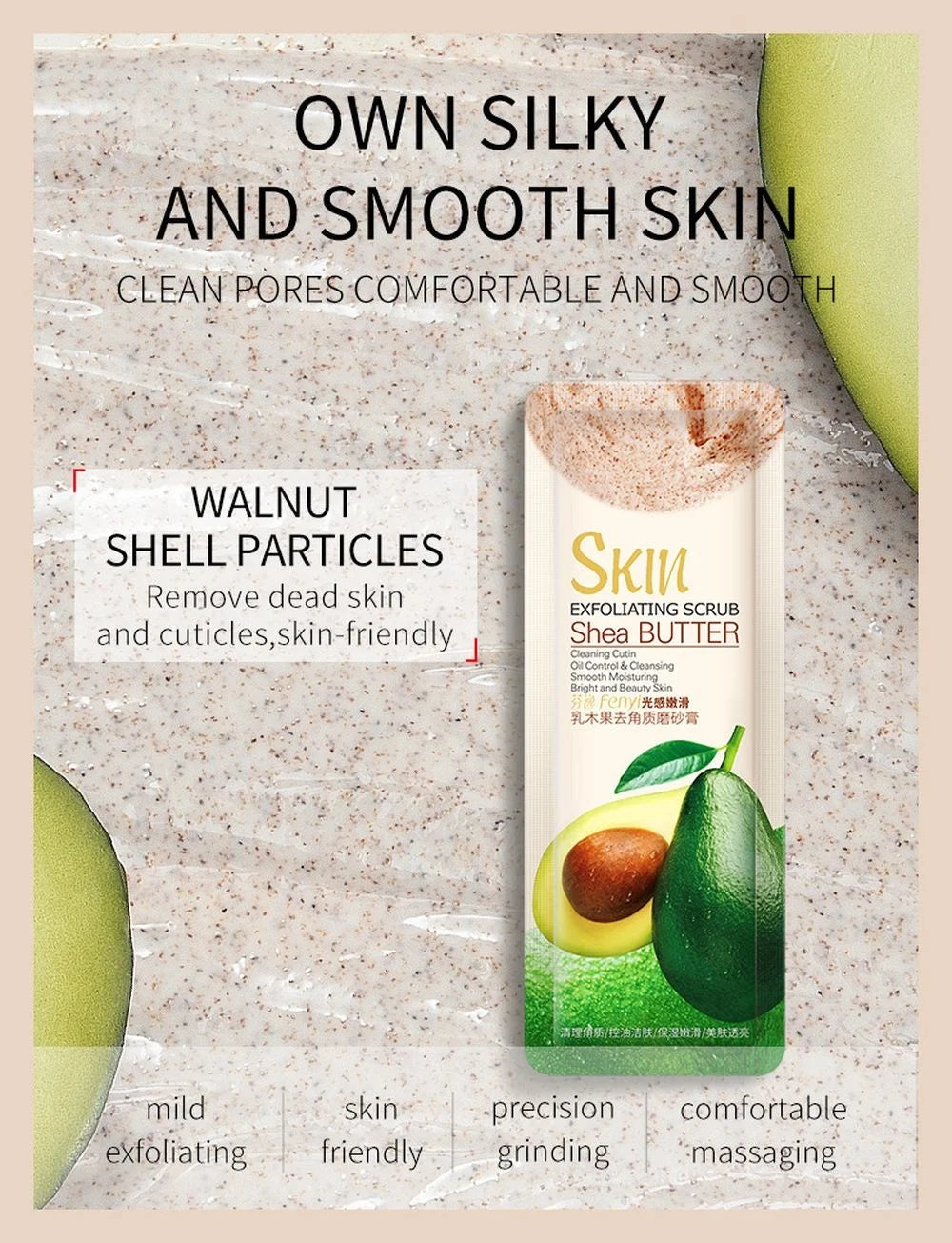 Shea Butter Exfoliating Face Scrub & 5-Piece Gel Skin Care Set Scrubs Treatments Tidesmit